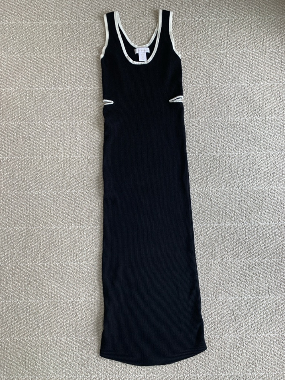 House of Harlow 1960 Black Midi Dress with White Trim